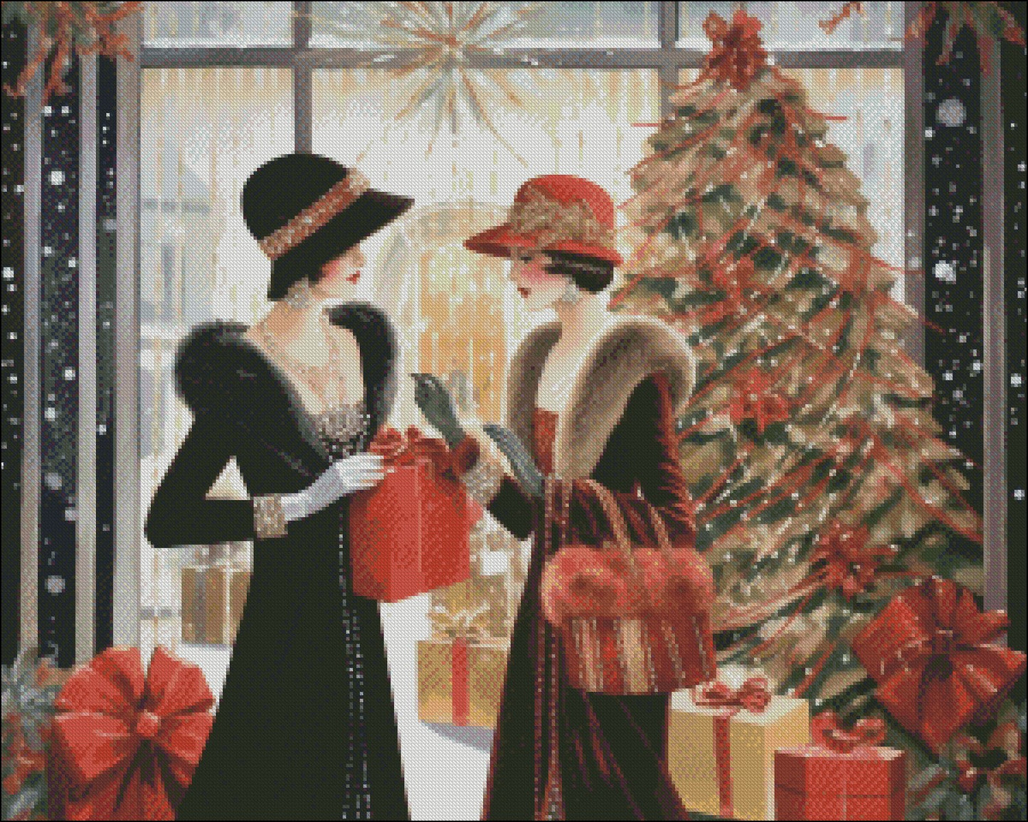 Holiday Elegance - Counted Cross Stitch Patterns Embroidery Crafts Needlework DIY Chart DMC Color