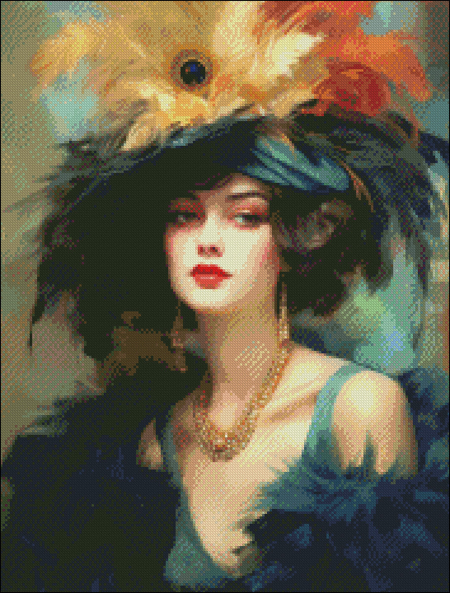 Elegant Lady 4 - Counted Cross Stitch Patterns Embroidery Crafts Needlework DIY Chart DMC Color