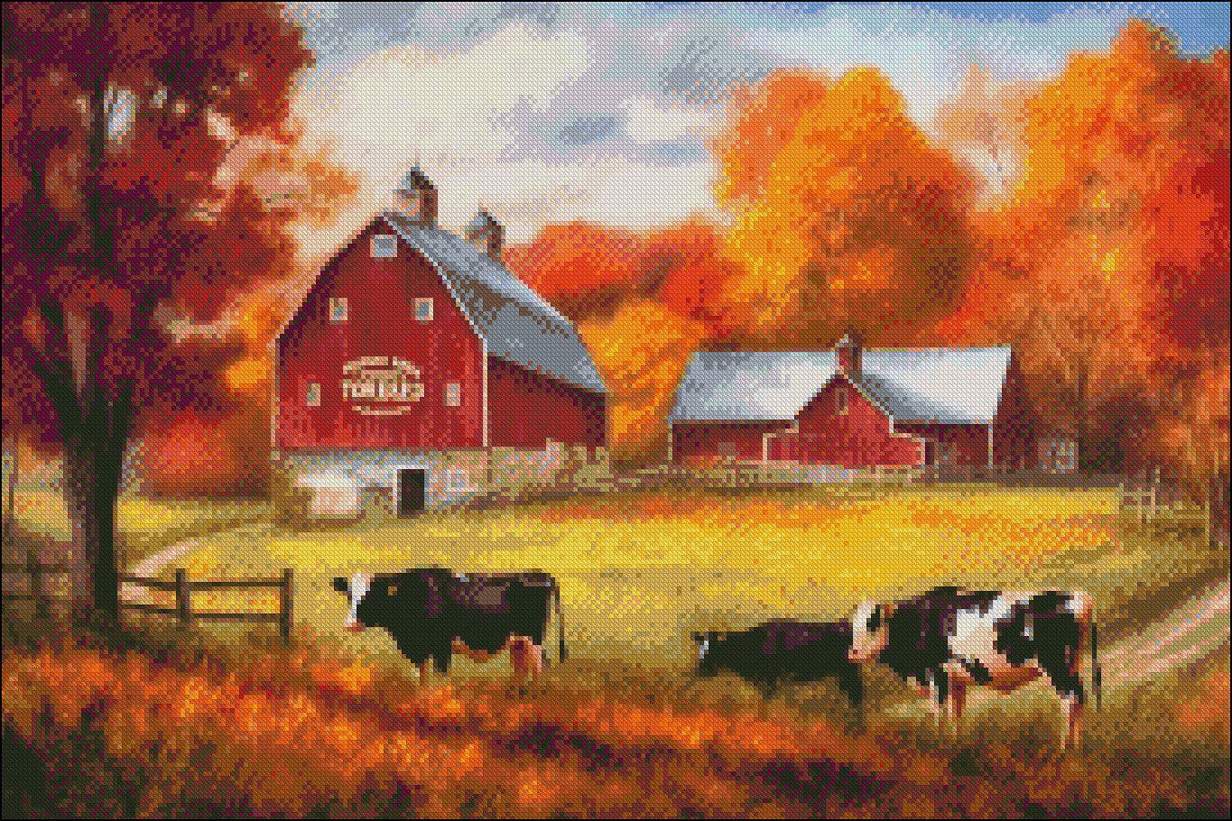 Barnyard Bliss 1 - Counted Cross Stitch Patterns Embroidery Crafts Needlework DIY Chart DMC Color
