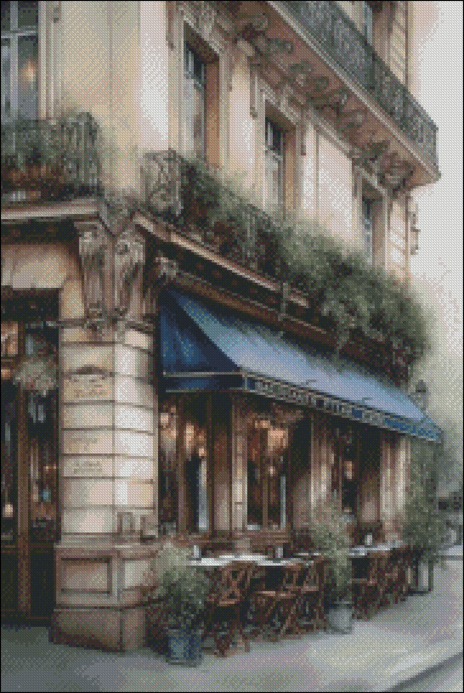 The Beautiful Parisian Cafe 2 - Counted Cross Stitch Patterns Embroidery Crafts Needlework DIY Chart DMC Color