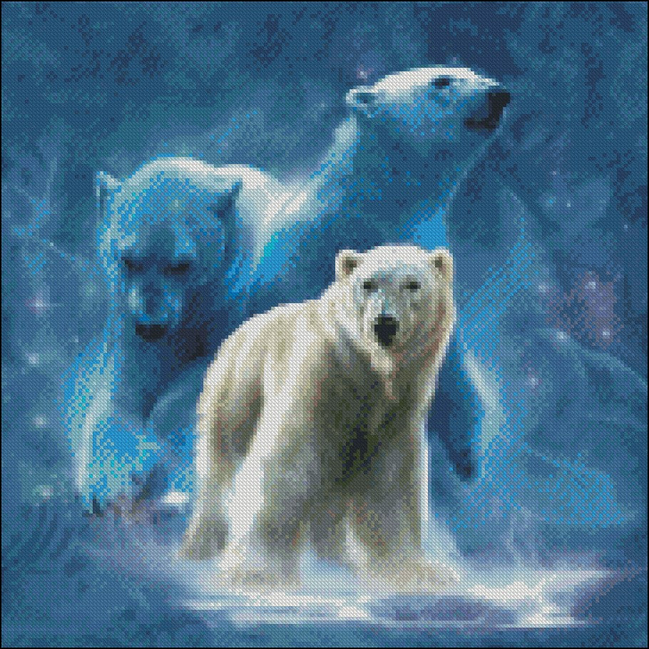 Polar Collage - Counted Cross Stitch Patterns Embroidery Crafts Needlework DIY Chart DMC Color