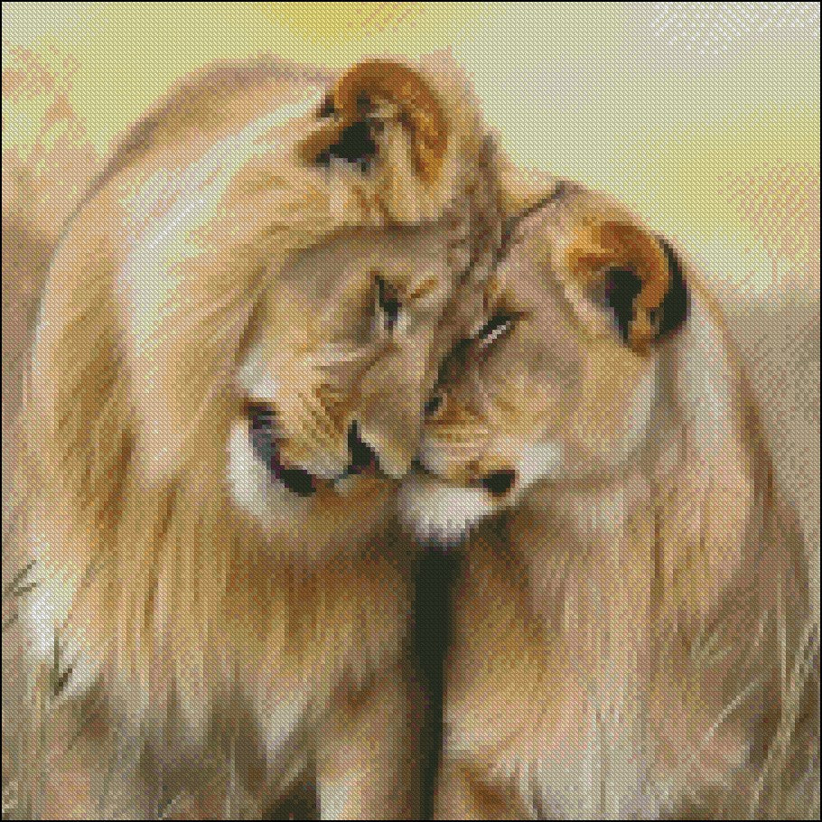 Love in the Wild - Counted Cross Stitch Patterns Embroidery Crafts Needlework DIY Chart DMC Color