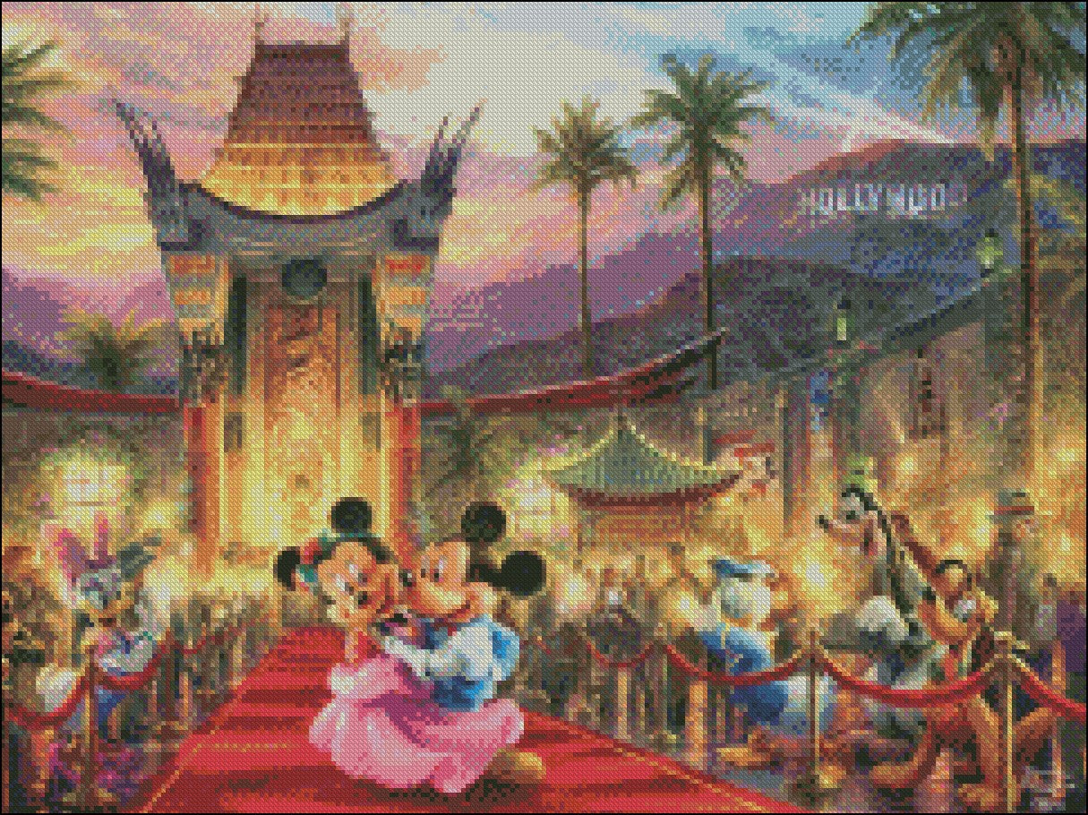 Mickey and Minnie 2 - Counted Cross Stitch Patterns Embroidery Crafts Needlework DIY Chart DMC Color