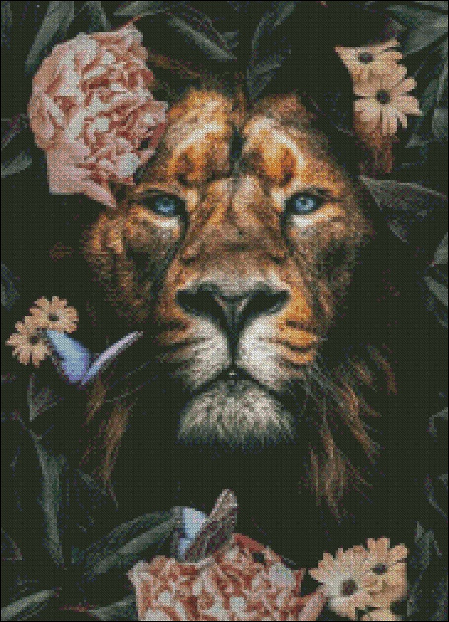 Wild Jungle Animal 5 - Counted Cross Stitch Patterns Embroidery Crafts Needlework DIY Chart DMC Color