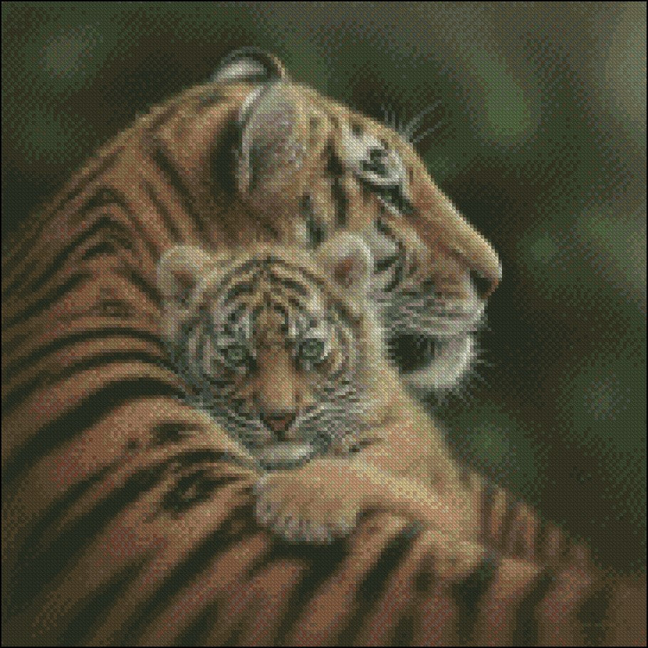 Tiger Collection 6 - Counted Cross Stitch Patterns Embroidery Crafts Needlework DIY Chart DMC Color