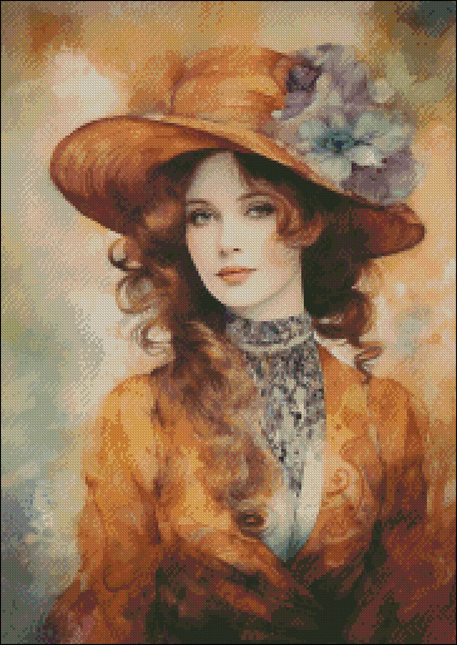 Victorian Lady 1 - Counted Cross Stitch Patterns Embroidery Crafts Needlework DIY Chart DMC Color