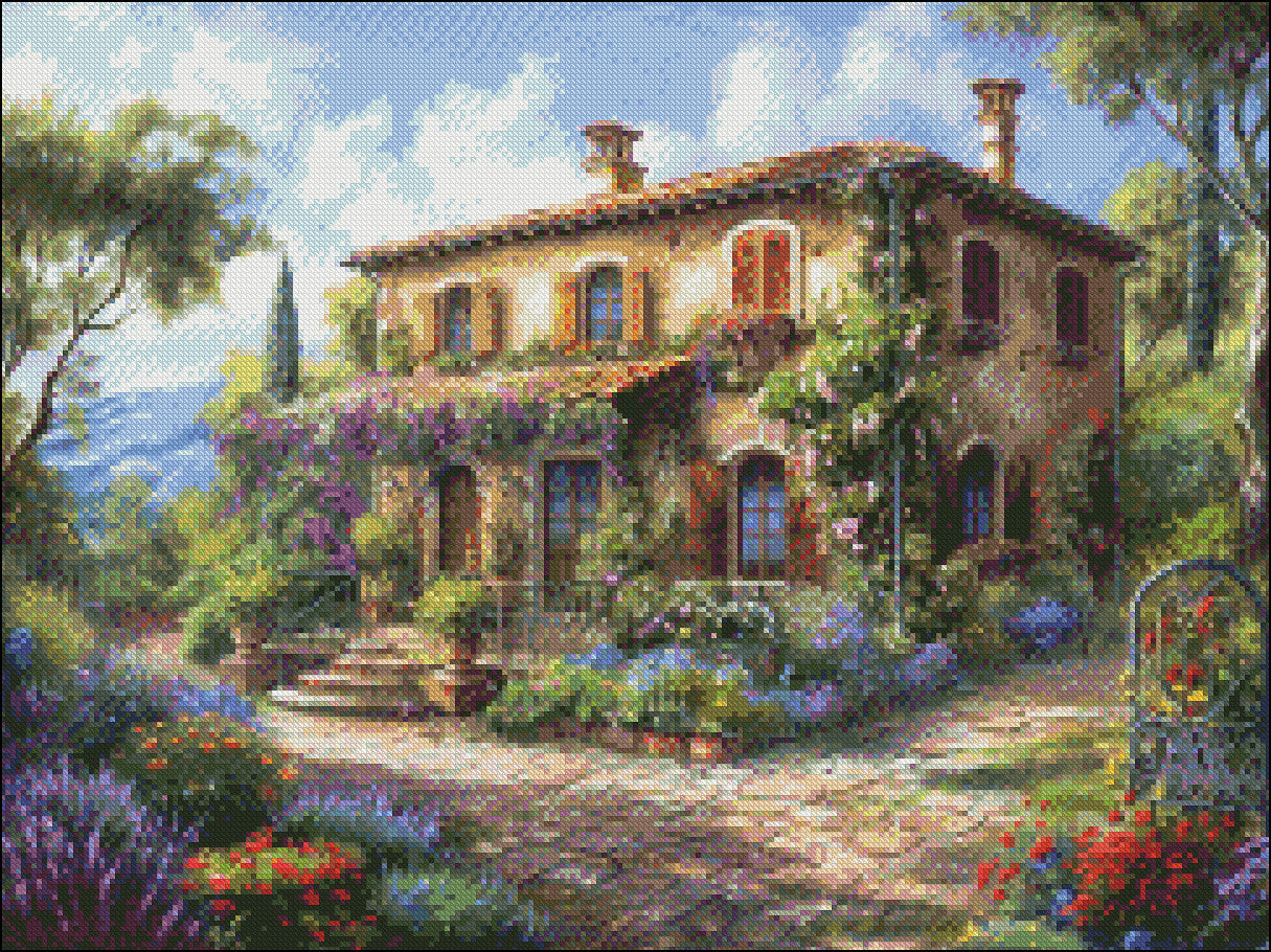 Summerhouse - Counted Cross Stitch Patterns Embroidery Crafts Needlework DIY Chart DMC Color