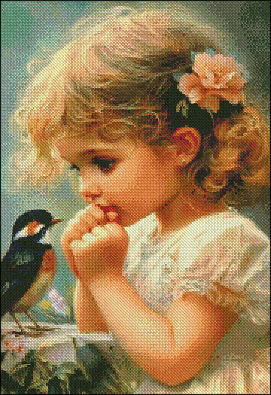 Warm Gaze 1 - Counted Cross Stitch Patterns Embroidery Crafts Needlework DIY Chart DMC Color