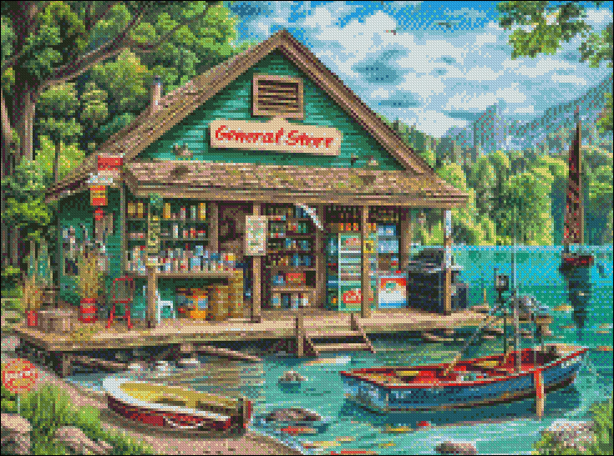 General Store 2 - Counted Cross Stitch Patterns Embroidery Crafts Needlework DIY Chart DMC Color
