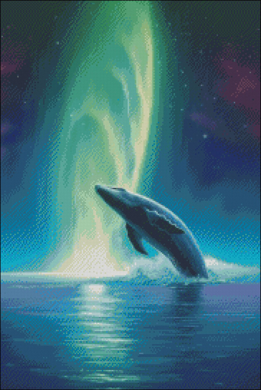 Humpback Jumped Out - Counted Cross Stitch Patterns Embroidery Crafts Needlework DIY Chart DMC Color