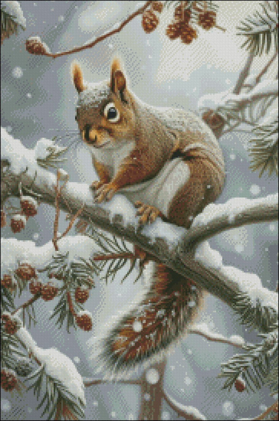 Squirrel’s Domain - Counted Cross Stitch Patterns Embroidery Crafts Needlework DIY Chart DMC Color