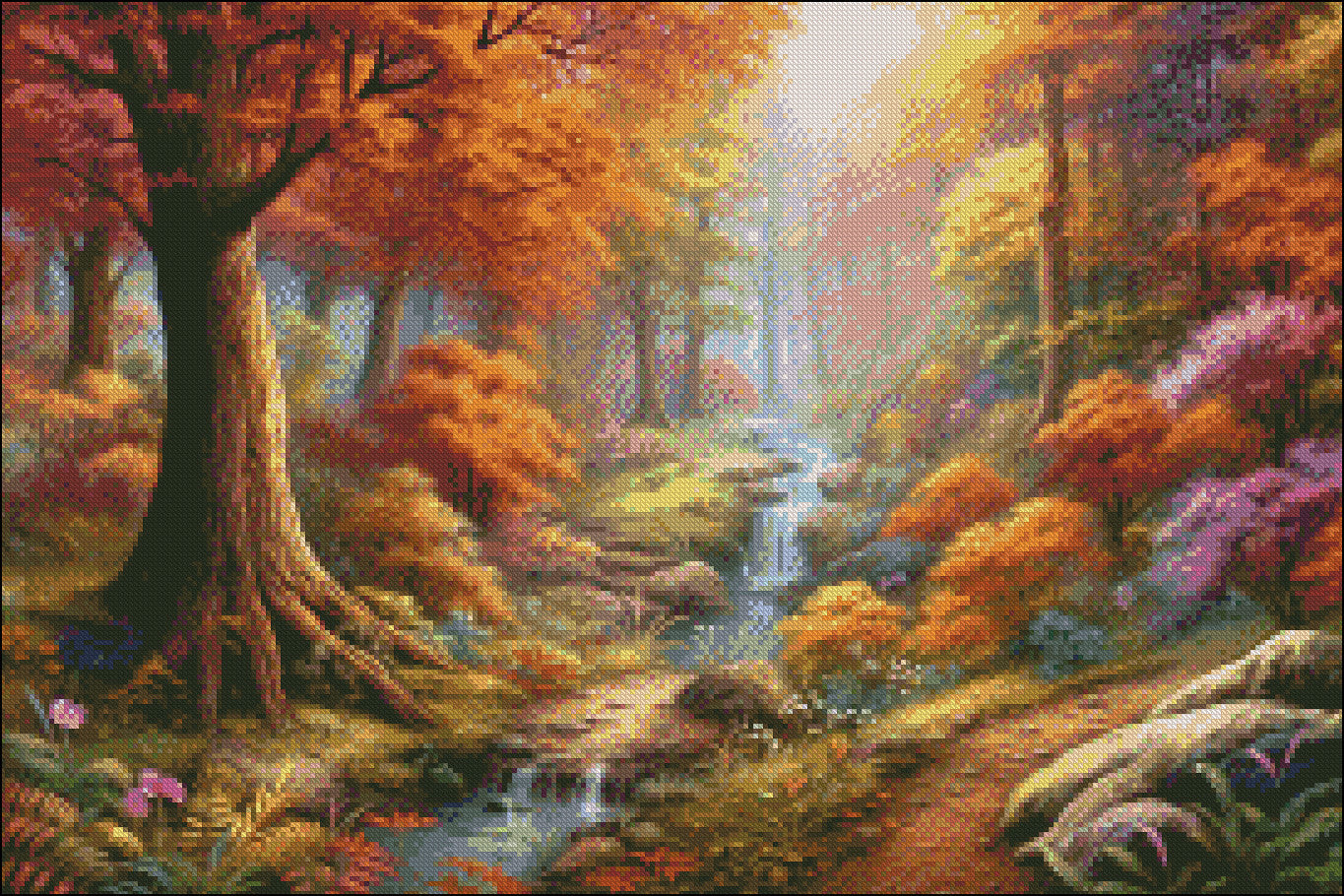 Autumn Forest - Counted Cross Stitch Patterns Embroidery Crafts Needlework DIY Chart DMC Color