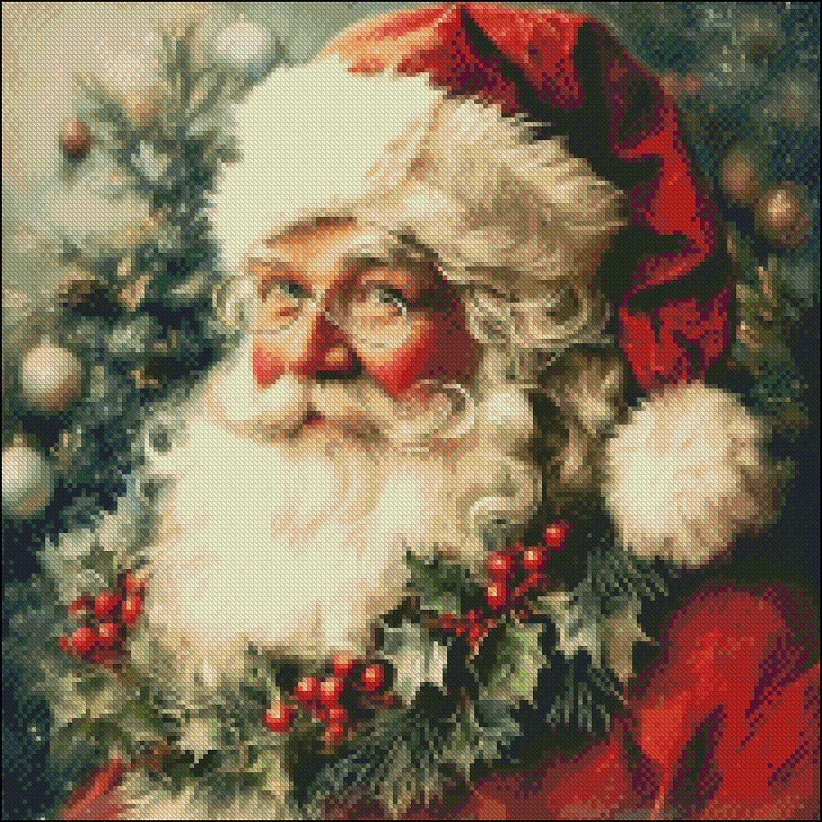 Santa Claus 69 - Counted Cross Stitch Patterns Embroidery Crafts Needlework DIY Chart DMC Color
