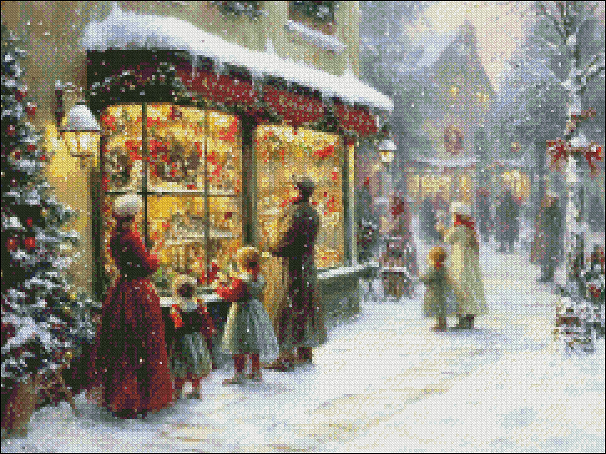 Victorian Christmas Wishes  - Counted Cross Stitch Patterns Embroidery Crafts Needlework DIY Chart DMC Color