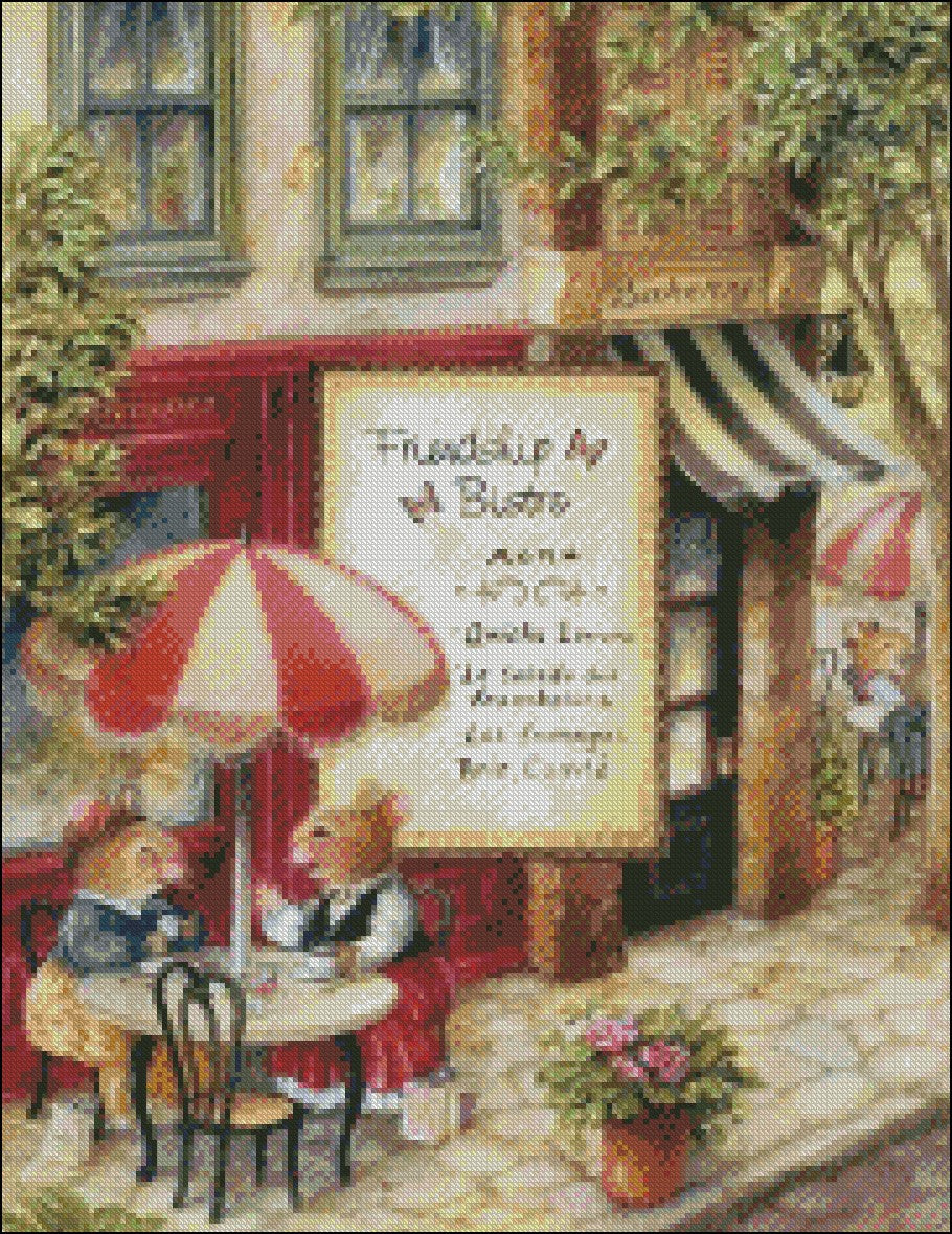 Bakery's Friendship - Counted Cross Stitch Patterns Embroidery Crafts Needlework DIY Chart DMC Color