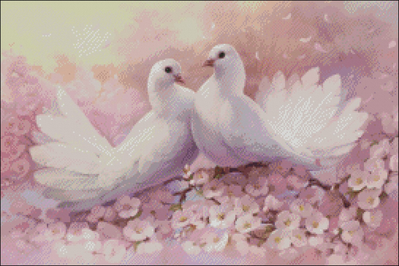 Peace Dove - Counted Cross Stitch Patterns Embroidery Crafts Needlework DIY Chart DMC Color