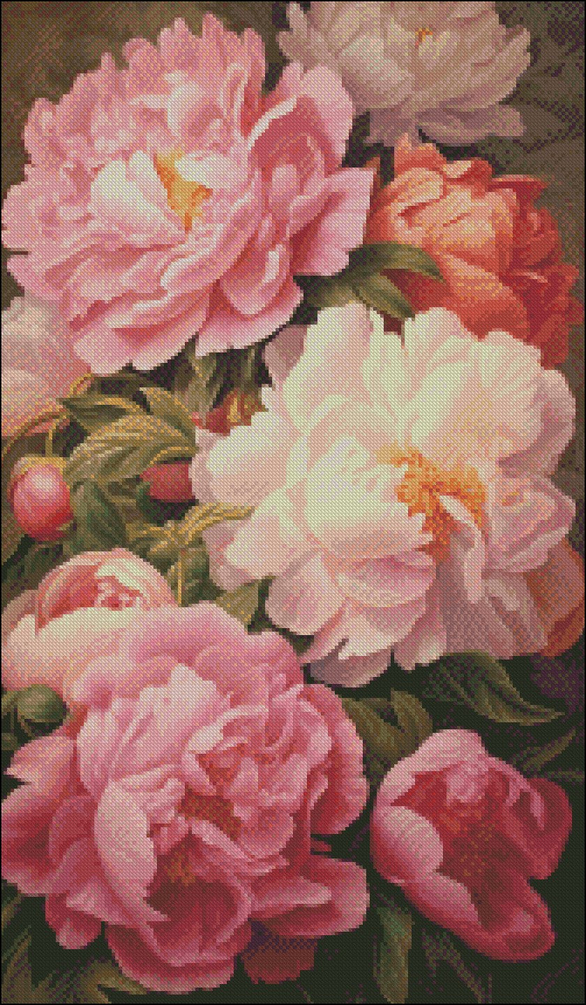 Blooming Elegance 1 - Counted Cross Stitch Patterns Embroidery Crafts Needlework DIY Chart DMC Color