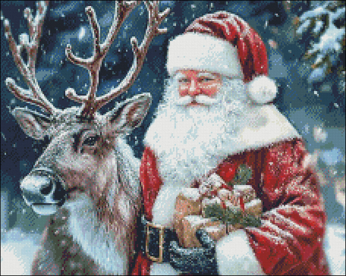 Arctic Santa Claus 21 - Counted Cross Stitch Patterns Embroidery Crafts Needlework DIY Chart DMC Color