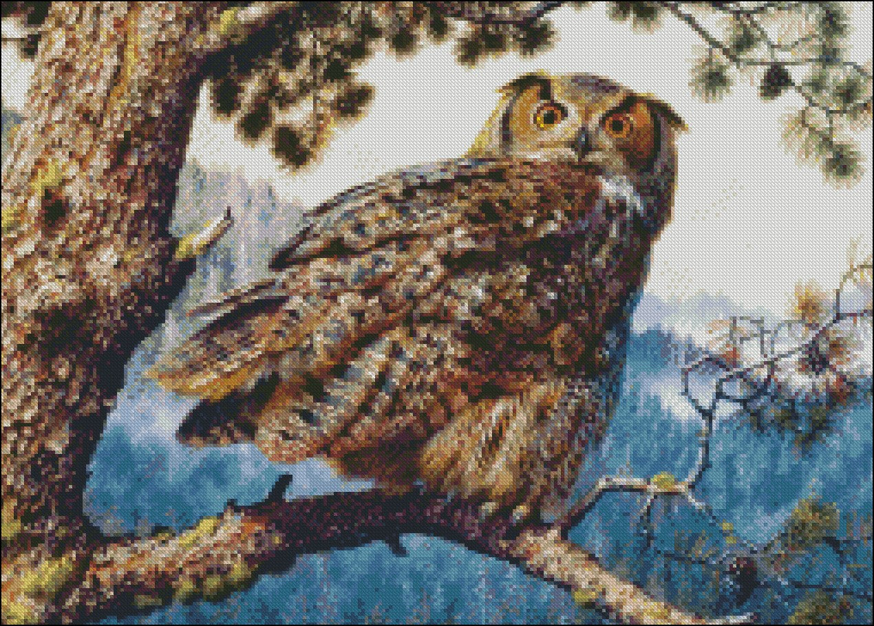 Owls Collection 21 - Counted Cross Stitch Patterns Embroidery Crafts Needlework DIY Chart DMC Color