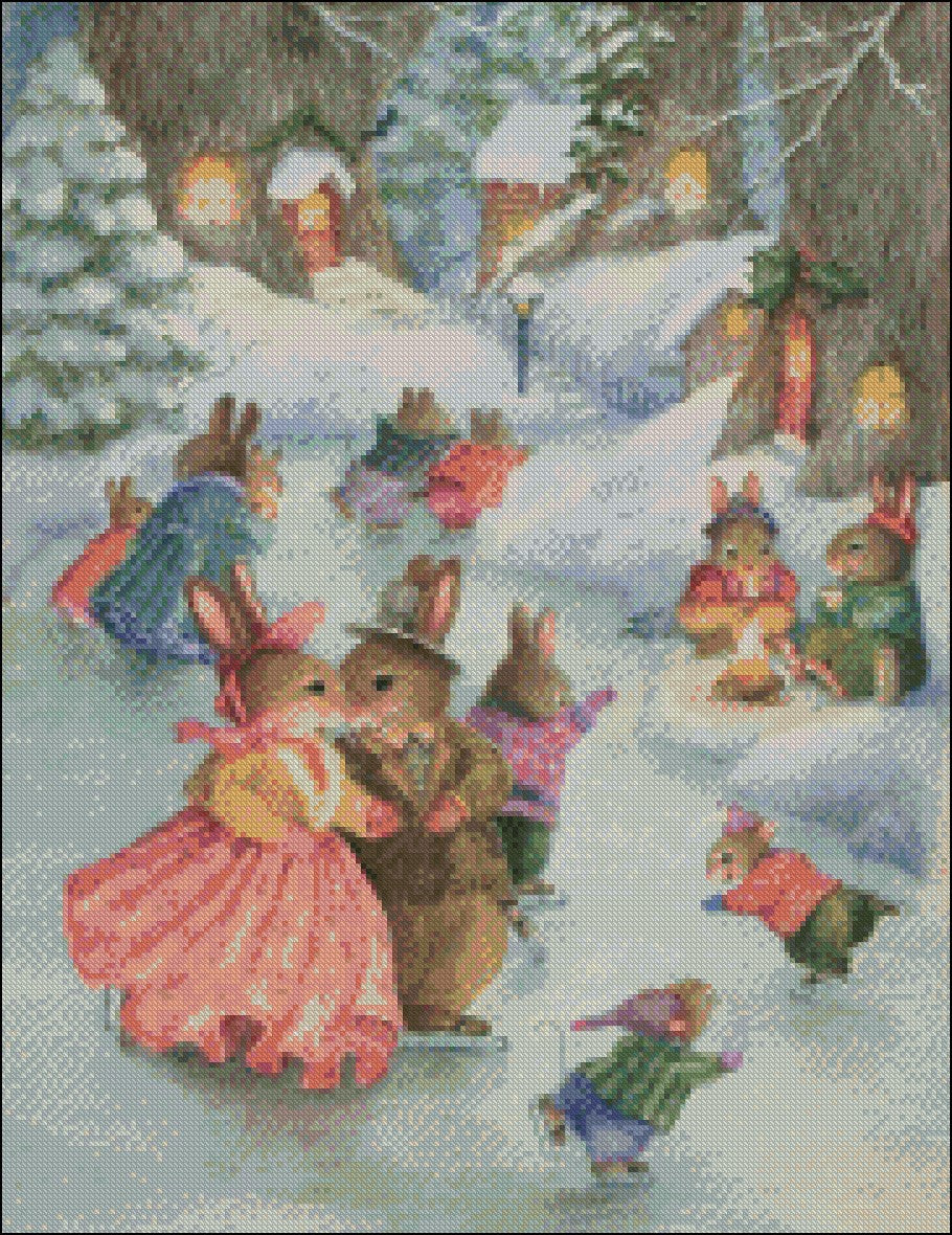 Joy of Skating - Counted Cross Stitch Patterns Embroidery Crafts Needlework DIY Chart DMC Color