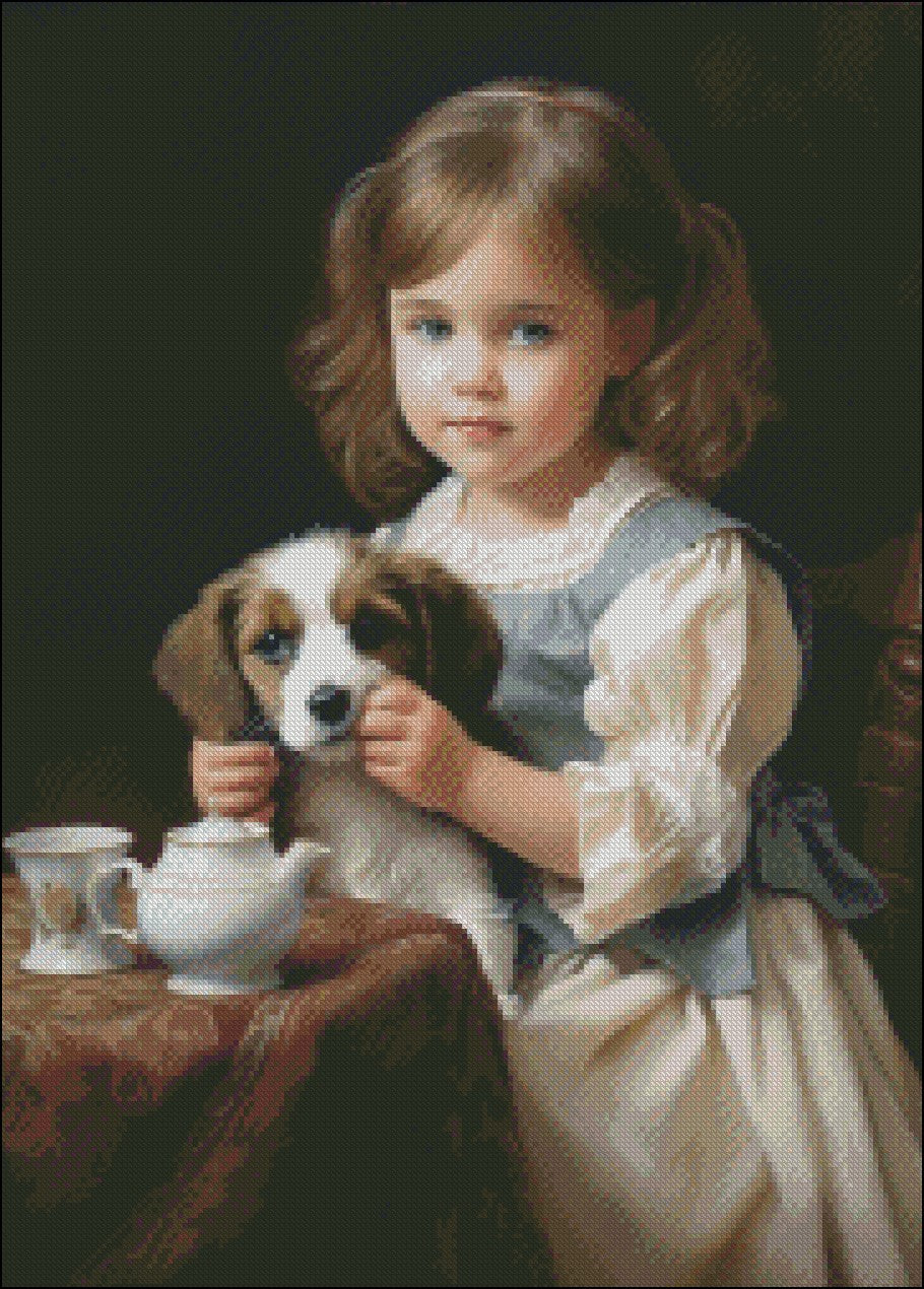 At Tea Time 2 - Counted Cross Stitch Patterns Embroidery Crafts Needlework DIY Chart DMC Color