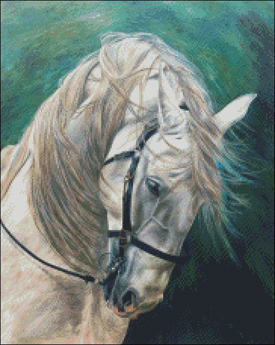 Horse - Counted Cross Stitch Patterns Embroidery Crafts Needlework DIY Chart DMC Color