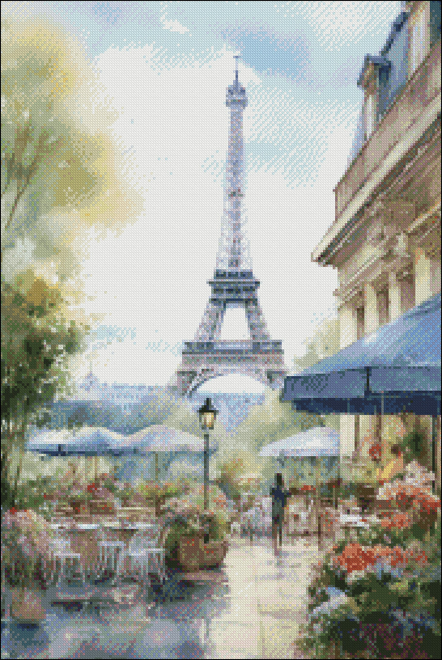 Parisian Life - Counted Cross Stitch Patterns Embroidery Crafts Needlework DIY Chart DMC Color