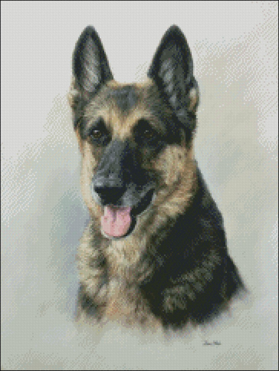 Portrait of Dogs 11 - Counted Cross Stitch Patterns Embroidery Crafts Needlework DIY Chart DMC Color