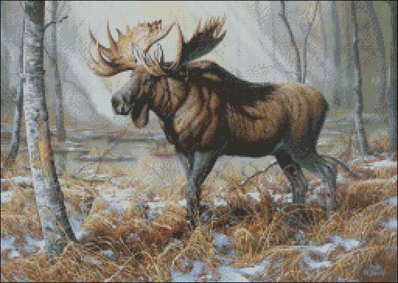 Moose Collection 11 - Counted Cross Stitch Patterns Embroidery Crafts Needlework DIY Chart DMC Color