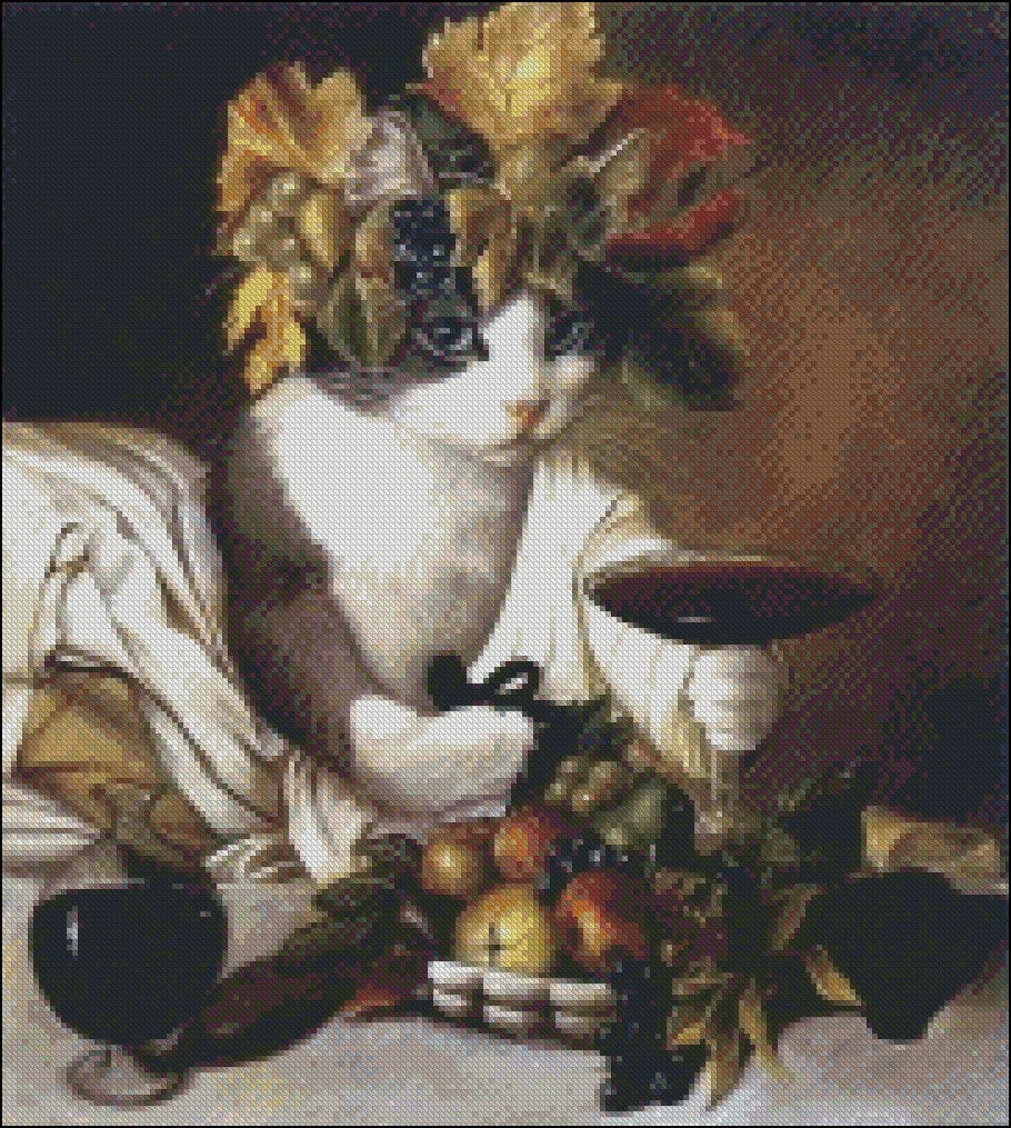 Widget as Bacchus - Counted Cross Stitch Patterns Embroidery Crafts Needlework DIY Chart DMC Color