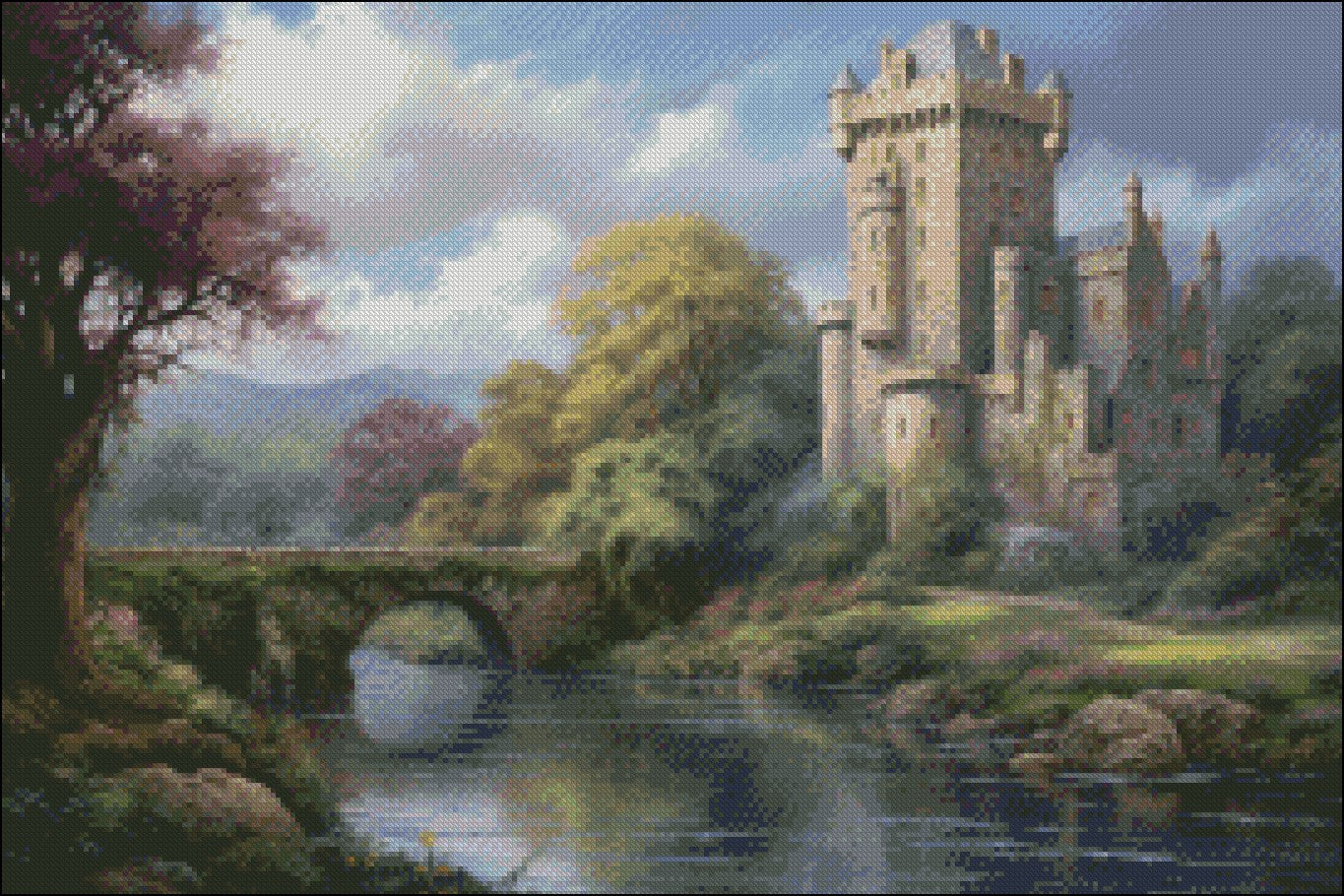 Blarney Castle - Counted Cross Stitch Patterns Embroidery Crafts Needlework DIY Chart DMC Color