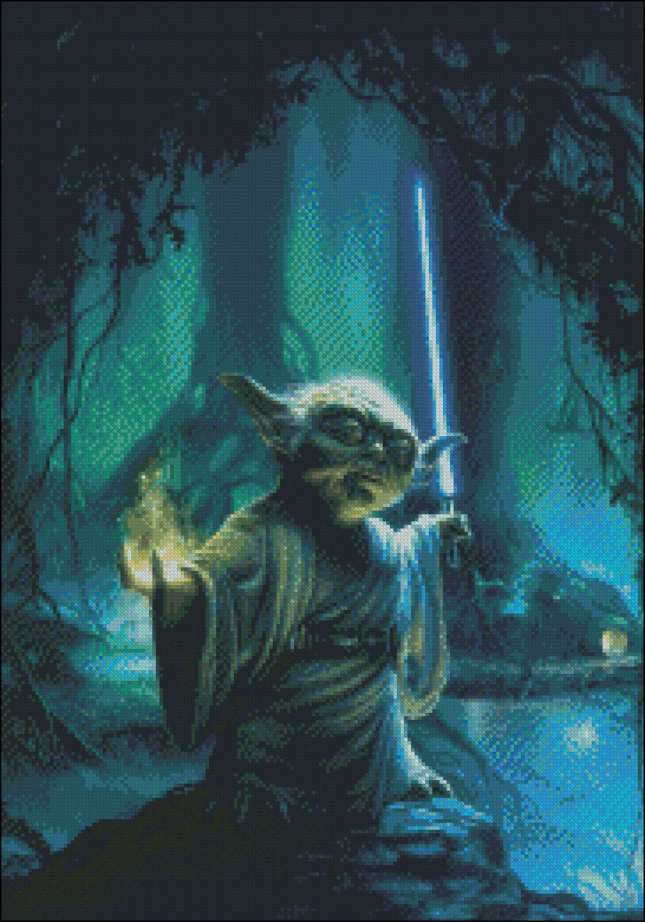 Star Wars - Yoda 2 - Counted Cross Stitch Patterns Embroidery Crafts Needlework DIY Chart DMC Color