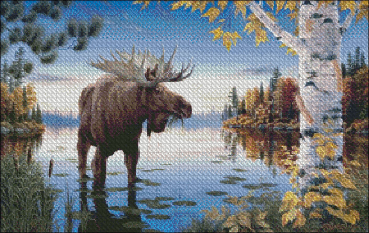 Moose Collection 16 - Counted Cross Stitch Patterns Embroidery Crafts Needlework DIY Chart DMC Color