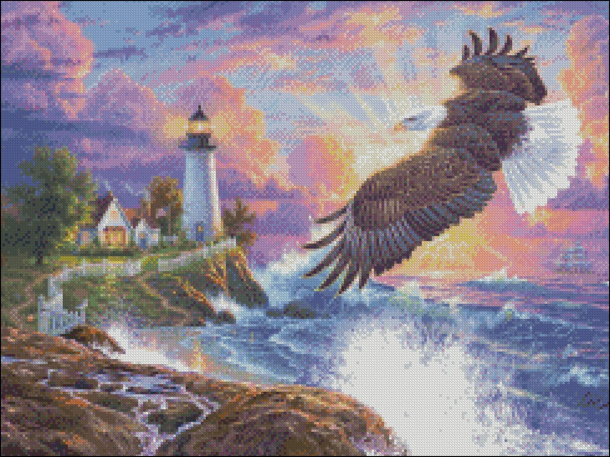 The Guiding Light - Counted Cross Stitch Patterns Embroidery Crafts Needlework DIY Chart DMC Color