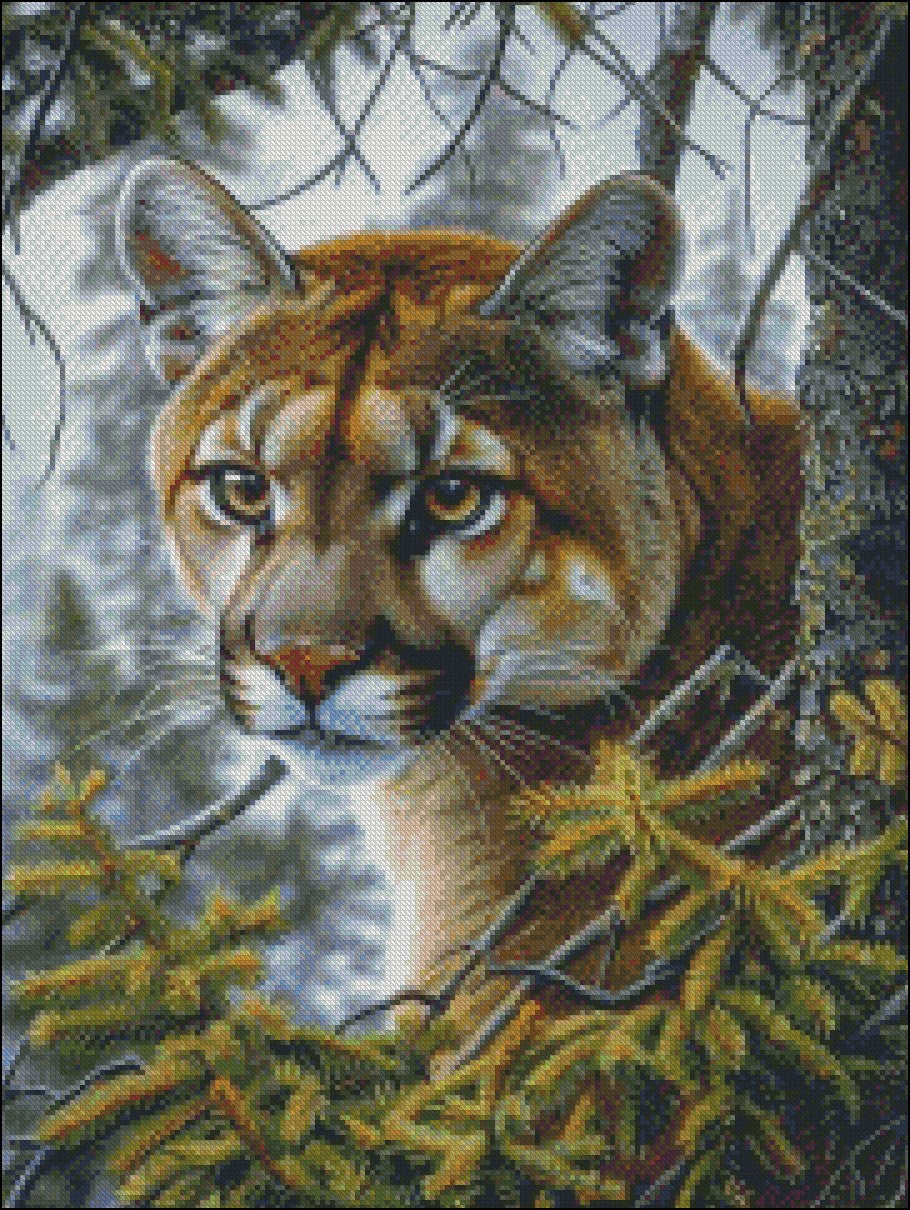 Eyes of the Wilderness 2 - Counted Cross Stitch Patterns Embroidery Crafts Needlework DIY Chart DMC Color