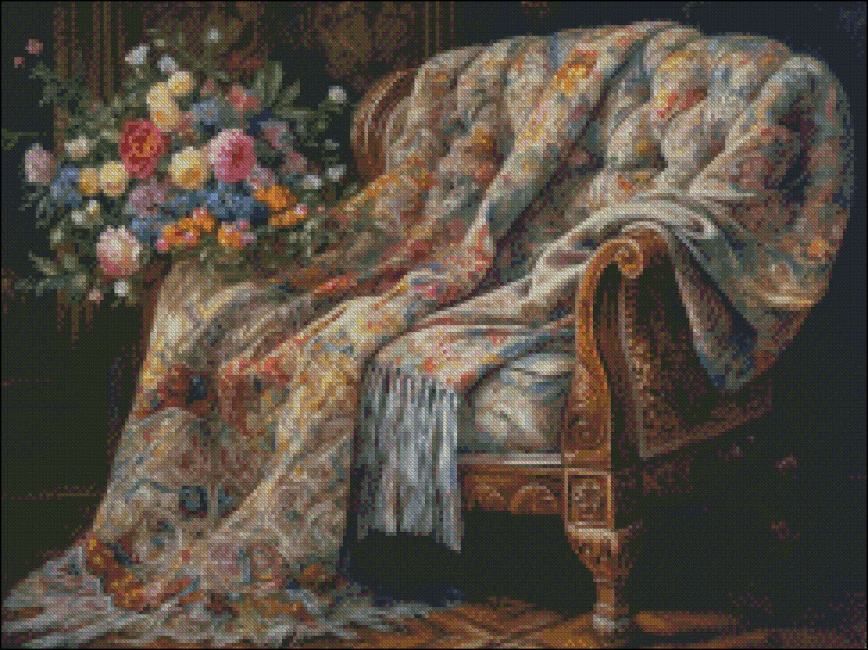 Petals and Comfort - Counted Cross Stitch Patterns Embroidery Crafts Needlework DIY Chart DMC Color