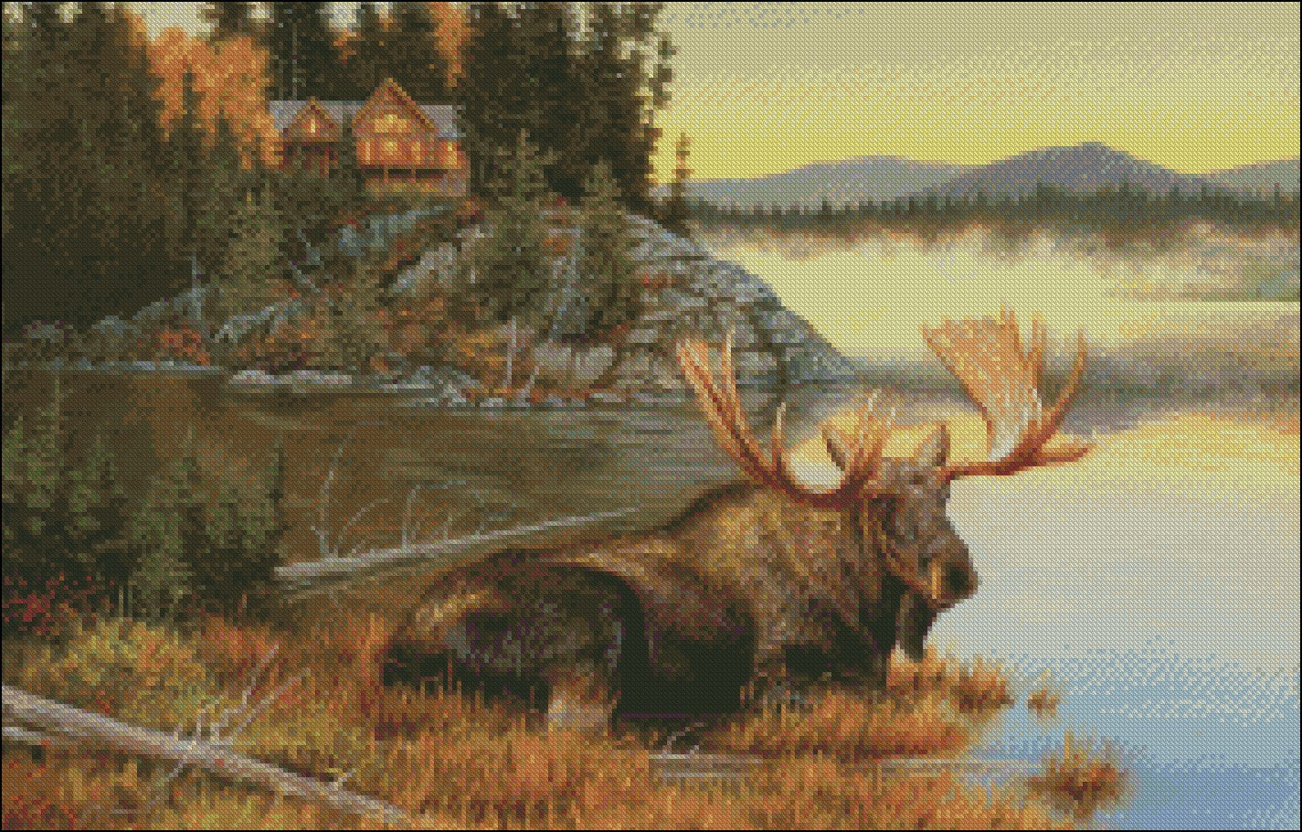 Moose Collection 14 - Counted Cross Stitch Patterns Embroidery Crafts Needlework DIY Chart DMC Color