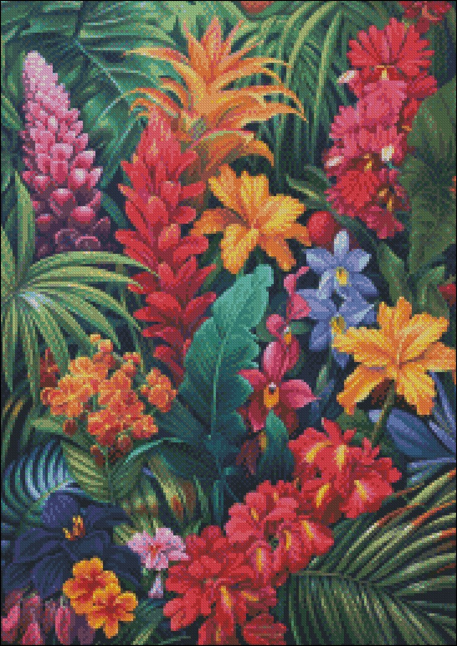 Tropical Paradise Botanica 2 - Counted Cross Stitch Patterns Embroidery Crafts Needlework DIY Chart DMC Color