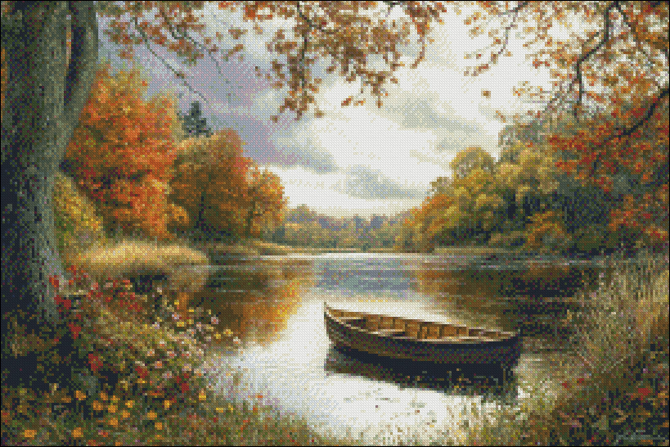 Autumn Reflections 3 - Counted Cross Stitch Patterns Embroidery Crafts Needlework DIY Chart DMC Color