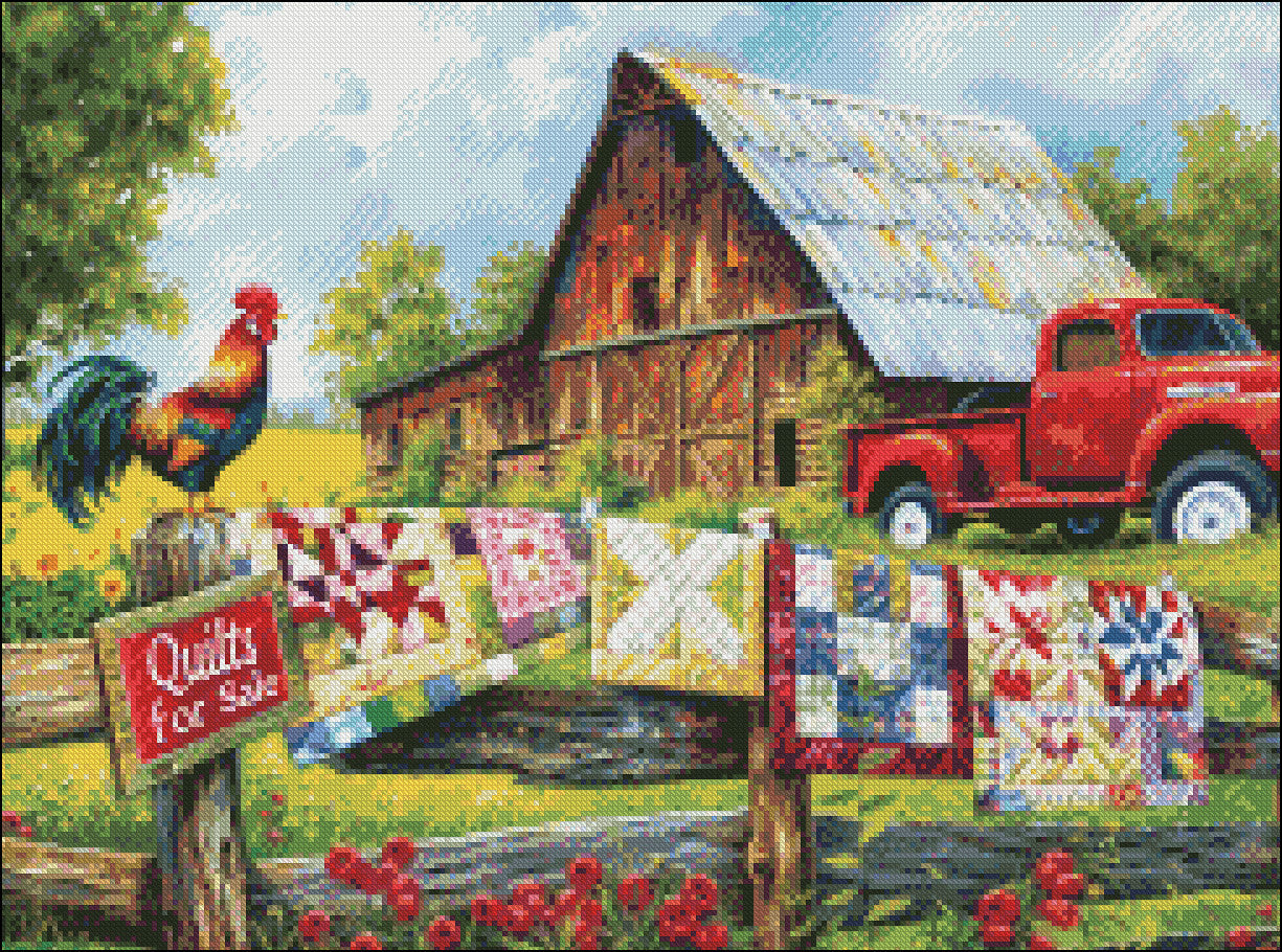 Quilts for Sale - Counted Cross Stitch Patterns Embroidery Crafts Needlework DIY Chart DMC Color