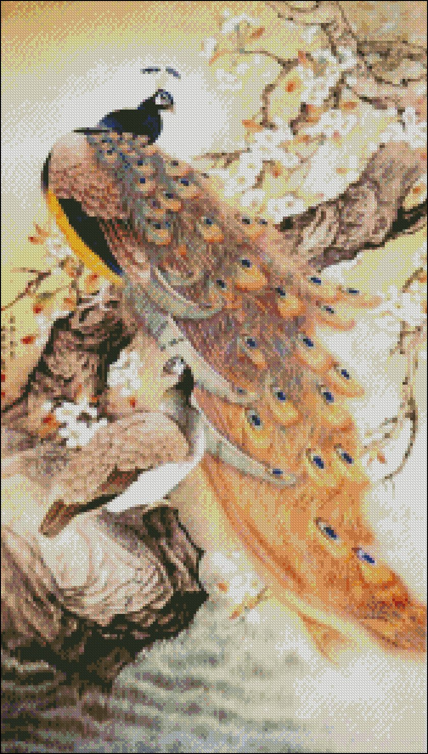 Peacock Collection 25 - Counted Cross Stitch Patterns Embroidery Crafts Needlework DIY Chart DMC Color