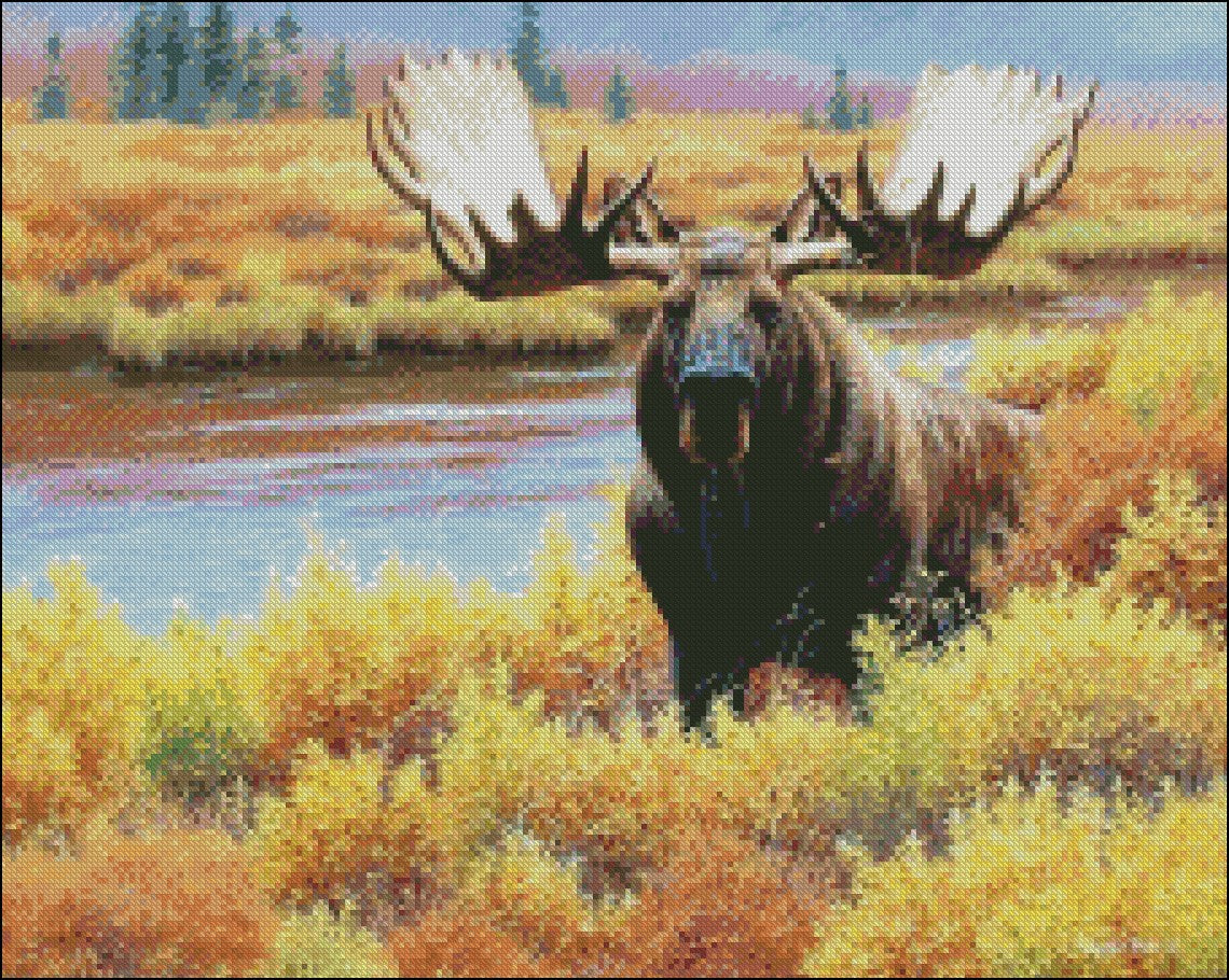 Moose Collection 4 - Counted Cross Stitch Patterns Embroidery Crafts Needlework DIY Chart DMC Color