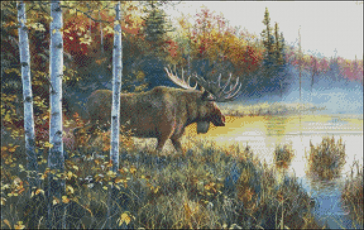 Moose Collection 17 - Counted Cross Stitch Patterns Embroidery Crafts Needlework DIY Chart DMC Color
