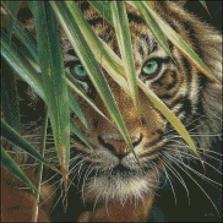 Tiger Collection 5 - Counted Cross Stitch Patterns Embroidery Crafts Needlework DIY Chart DMC Color