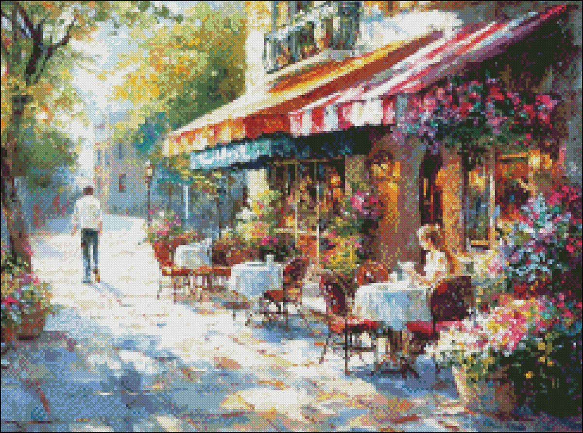 Parisian Pause 2 - Counted Cross Stitch Patterns Embroidery Crafts Needlework DIY Chart DMC Color
