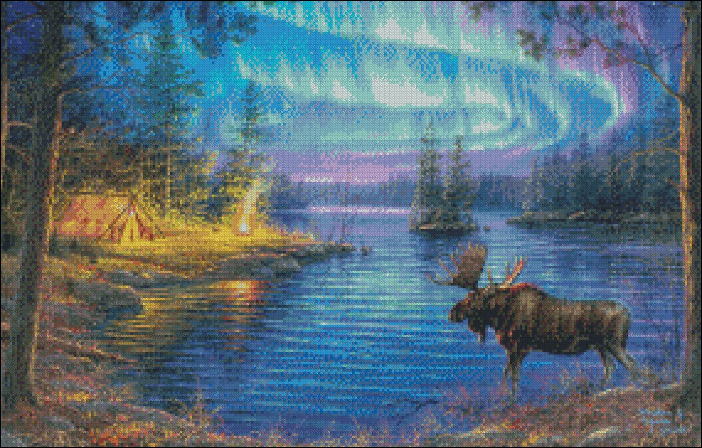Moose Collection 13 - Counted Cross Stitch Patterns Embroidery Crafts Needlework DIY Chart DMC Color
