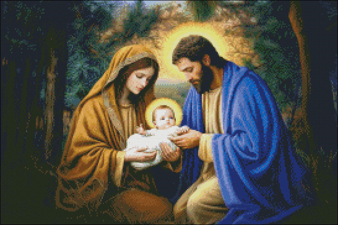 Baby Jesus - Counted Cross Stitch Patterns Embroidery Crafts Needlework DIY Chart DMC Color