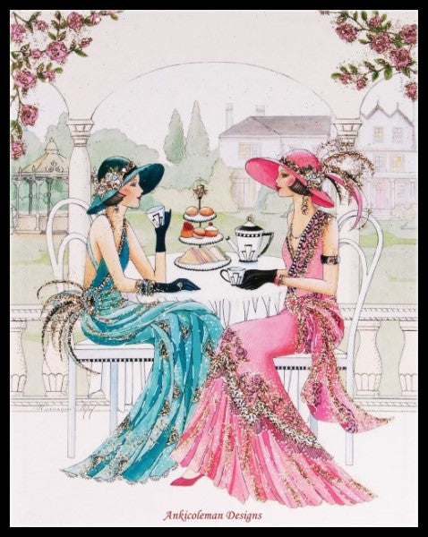 Art Deco Lady 2-12 - Counted Cross Stitch Patterns Embroidery Crafts Needlework DIY Chart DMC Color