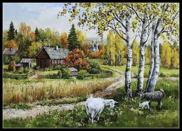 Russia Seasons Scenery 12 - Counted Cross Stitch Patterns Embroidery Crafts Needlework DIY Chart DMC Color