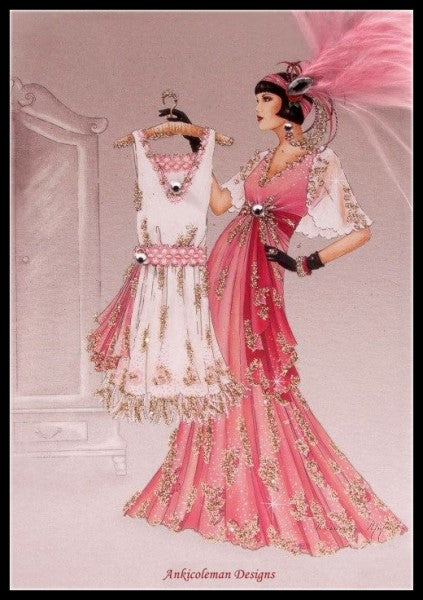 Art Deco Lady 2-19 - Counted Cross Stitch Patterns Embroidery Crafts Needlework DIY Chart DMC Color